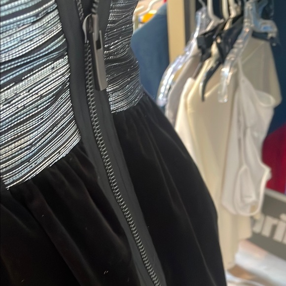 Velvet  Black and Silver Strapless Dress - Picture 4 of 4